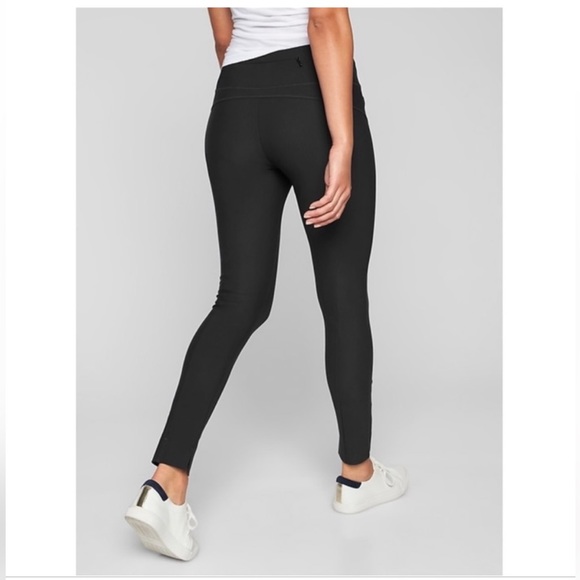 Athleta Stellar Tight Womens Size Medium Black No Wrinkle UPF Travel Pants - Picture 2 of 6